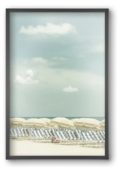 Vintage beach scene - falikép keretben | artbridge
