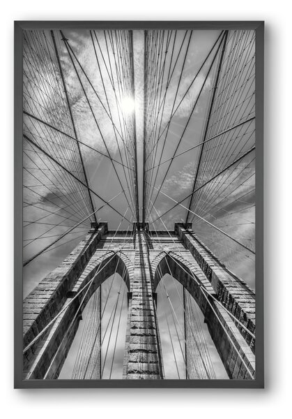 NEW YORK CITY Brooklyn Bridge in Detail - falikép keretben | artbridge