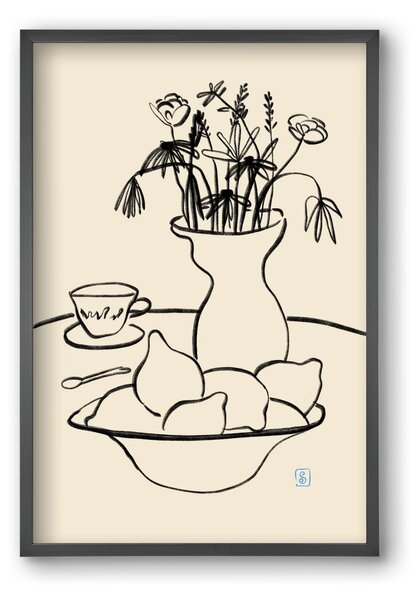 LEMONS AND FLOWERS - falikép keretben | artbridge