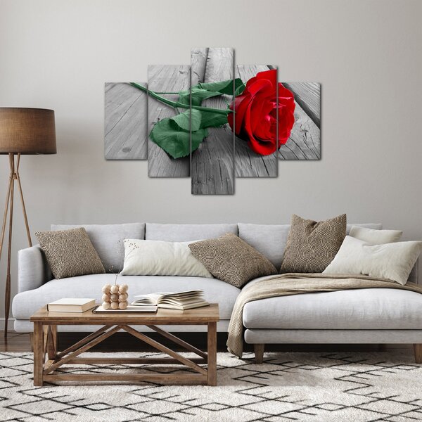 Kép - Piros rózsa zöld szárral (150x105 cm)