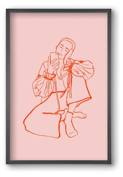 MIRROR SELFIE PINK - falikép keretben | artbridge