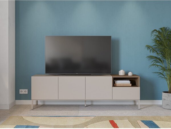 Krémszínű TV-állvány 180x55 cm Cailin – Marckeric