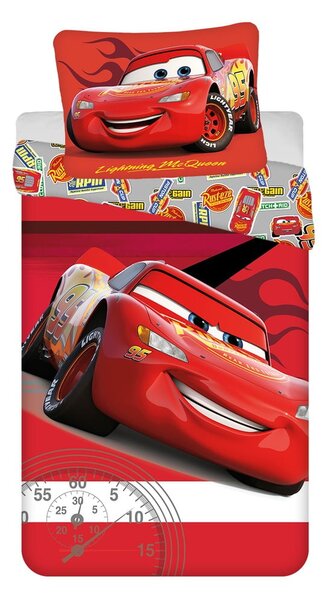Piros egyszemélyes pamut gyerek ágyneműhuzat 140x200 cm Cars "Legend" – Jerry Fabrics