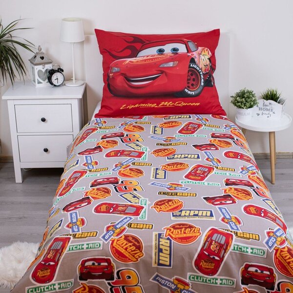 Piros egyszemélyes pamut gyerek ágyneműhuzat 140x200 cm Cars "Legend" – Jerry Fabrics