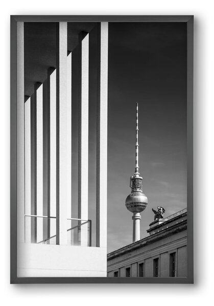 BERLIN Television Tower & Museum Island | Monochrome - falikép keretben | artbridge
