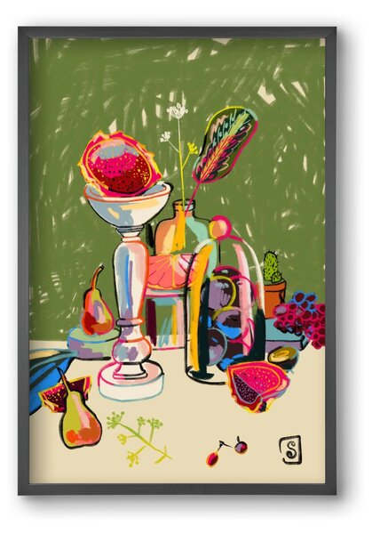 STILL LIFE WITH DRAGON FRUIT - falikép keretben | artbridge