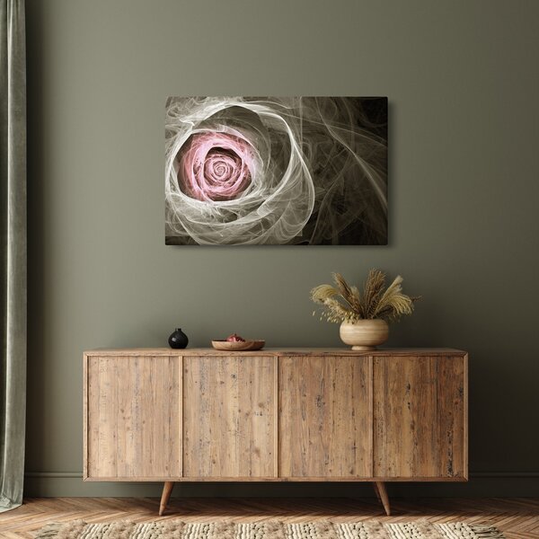 Kép - Absztrakt rózsa világos rózsaszín (90x60 cm)