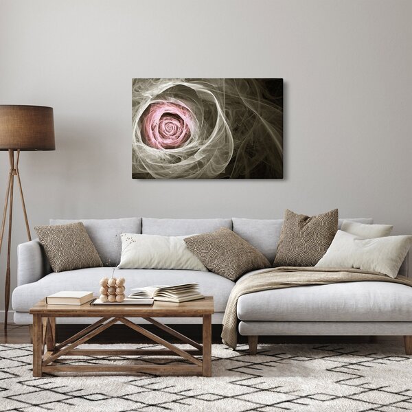Kép - Absztrakt rózsa világos rózsaszín (90x60 cm)