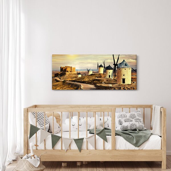 Kép - Szélmalmok (120x50 cm)