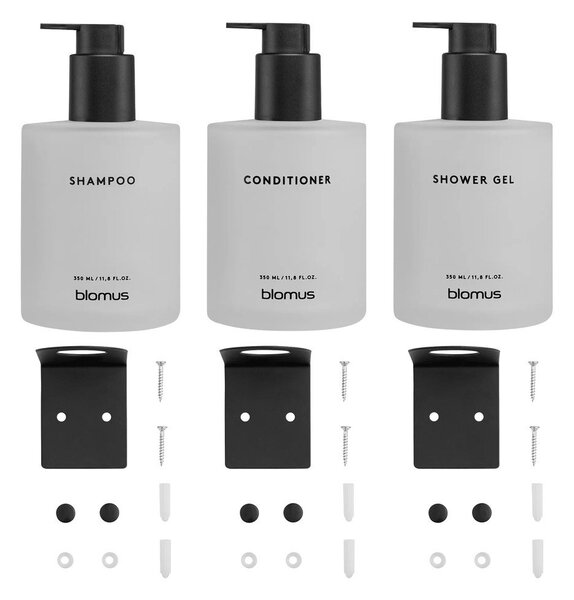 Fehér fali üveg szappanadagoló készlet 3 db-os 350 ml Kirei – Blomus