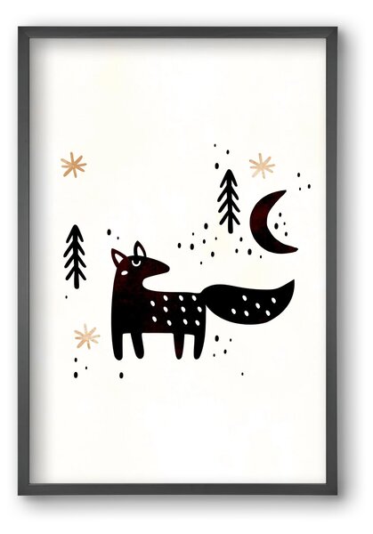 Little winter fox - falikép keretben | artbridge