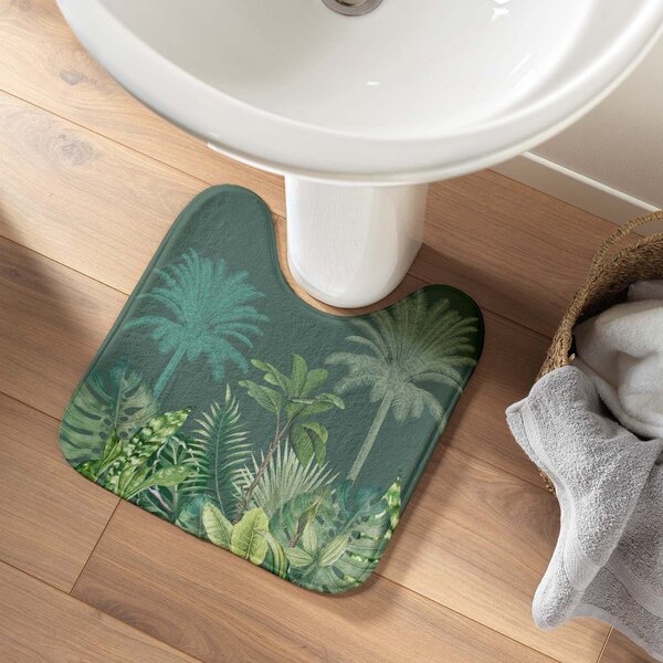 Zöld textil fürdőszobai kilépő WC-hez 45x45 cm Vagabonde – douceur d'intérieur