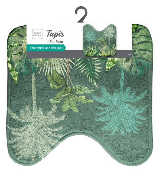 Zöld textil fürdőszobai kilépő WC-hez 45x45 cm Vagabonde – douceur d'intérieur