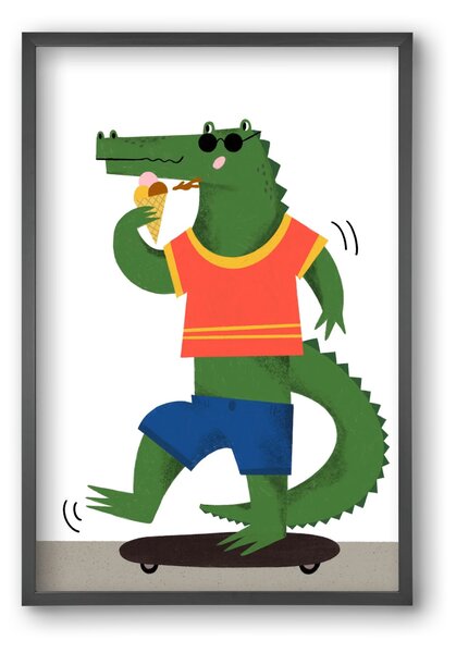 Funky Crocodile - falikép keretben | artbridge