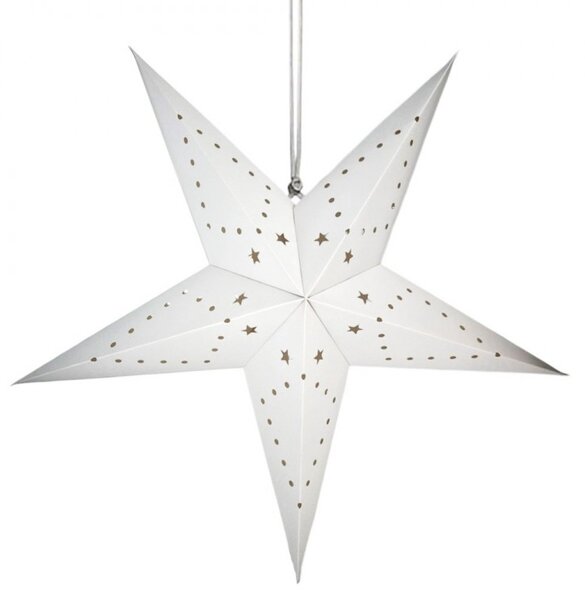 Karácsonyi papírcsillag ötágú STARLET 35 cm, fehér
