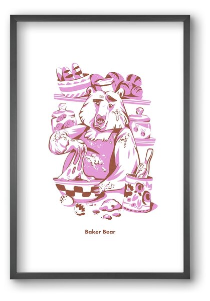 Baker Bear - falikép keretben | artbridge