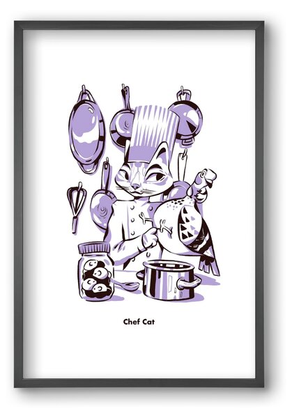 Chef Cat - falikép keretben | artbridge