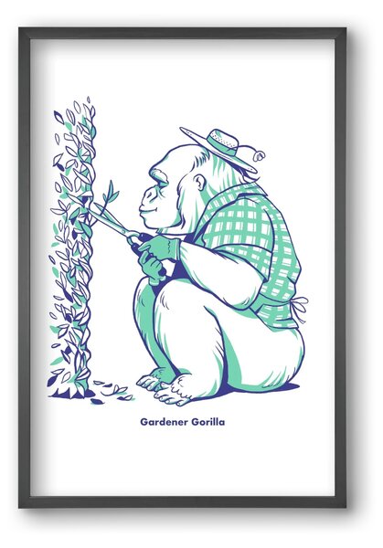 Gardener Gorilla - falikép keretben | artbridge