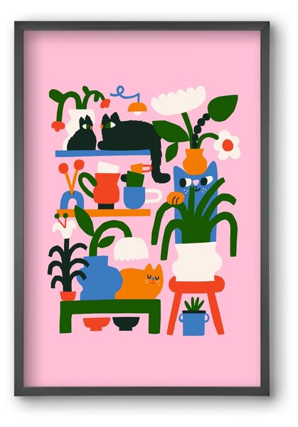 A Cat Lady's Home - falikép keretben | artbridge
