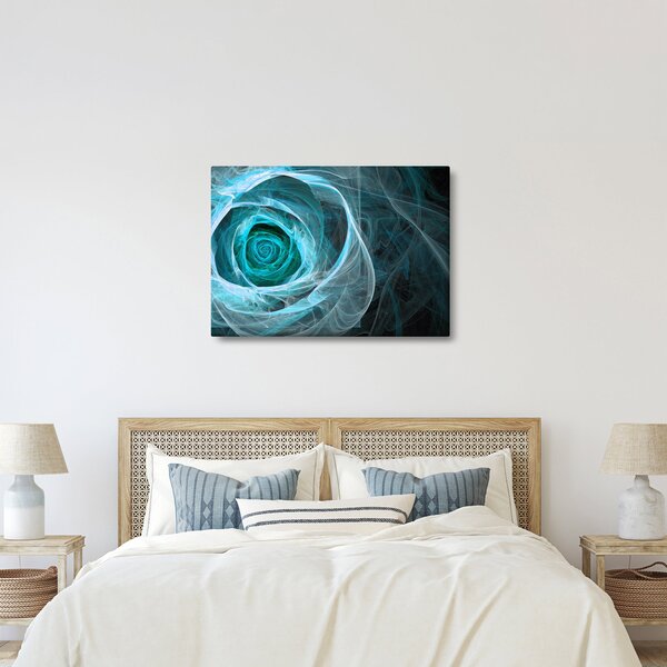 Kép - Absztrakt rózsaszín kék fekete háttérrel (70x50 cm)