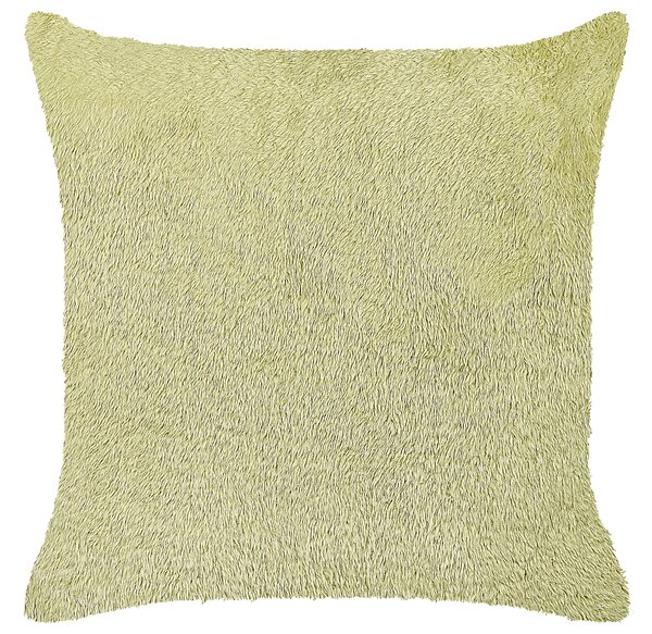 2 db díszpárna PILEA Műszőrme 45 x 45 cm Világoszöld Egyszínű