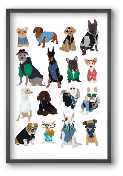 Cool Dogs - falikép keretben | artbridge