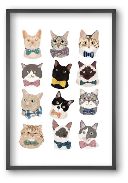 Cats in Bowtie - falikép keretben | artbridge