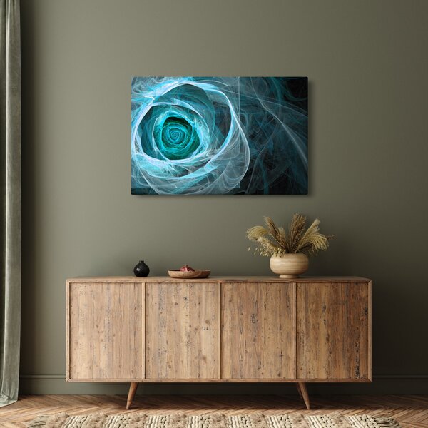 Kép - Absztrakt rózsaszín kék fekete háttérrel (90x60 cm)