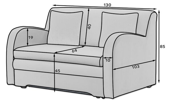 Világosbarna bársony kinyitható kanapé 130 cm Ario – ELTAP