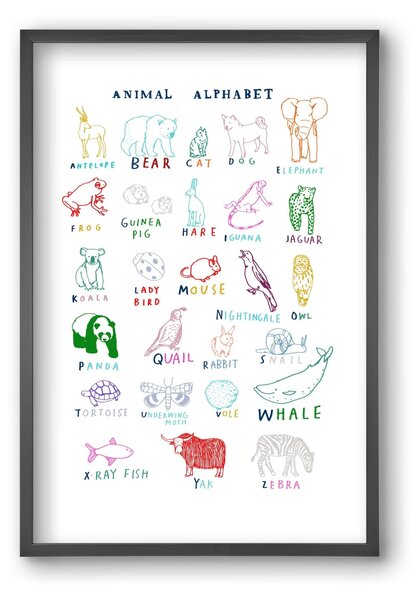 Animal Alphabeth - falikép keretben | artbridge