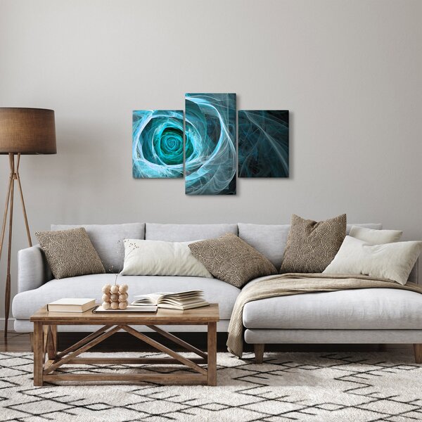 Kép - Absztrakt rózsaszín kék fekete háttérrel (90x60 cm)