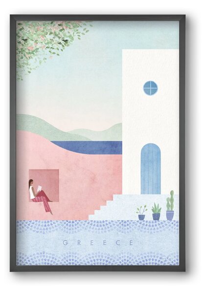 Greece Travel Poster - falikép keretben | artbridge