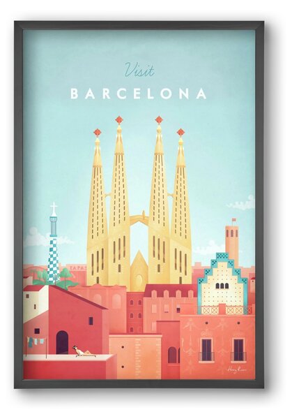 Barcelona Travel Poster - falikép keretben | artbridge