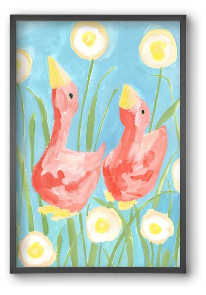 Coral Geese In The Garde - falikép keretben | artbridge