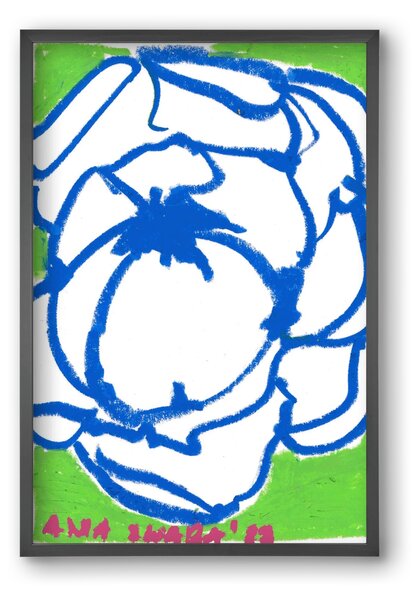 Blue peony - falikép keretben | artbridge