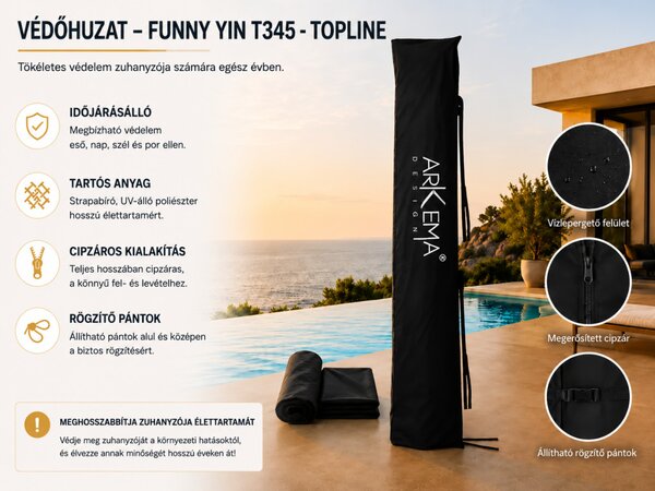Funny Yin T345 - Topline íves kerti hideg-meleg vizes zuhany nagy zuhanyfejjel - kézi zuhannyal