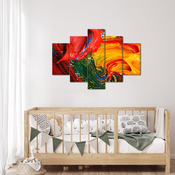Kép - Kékítő absztrakció ecsettel (150x105 cm)