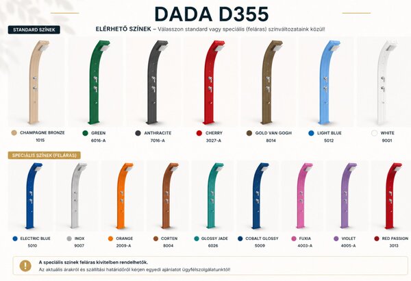 Dada D355 íves kerti hideg-meleg vizes zuhany lábmosóval