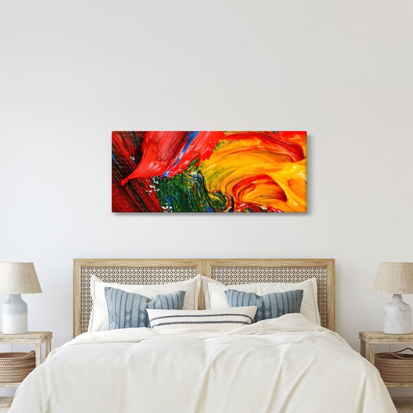 Kép - Kékítő absztrakció ecsettel (120x50 cm)
