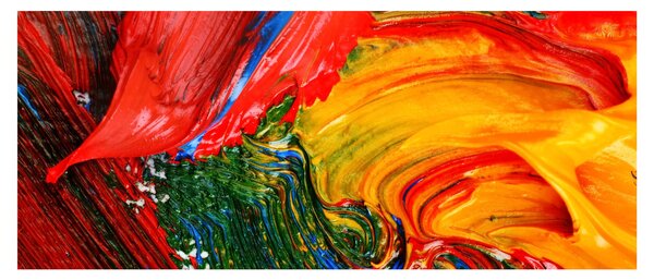 Kép - Kékítő absztrakció ecsettel (120x50 cm)