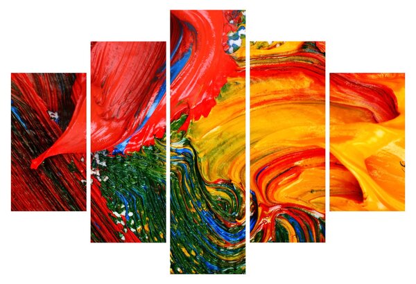 Kép - Kékítő absztrakció ecsettel (150x105 cm)
