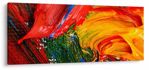 Kép - Kékítő absztrakció ecsettel (120x50 cm)