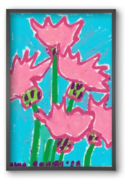 Wild Pink Flowers - falikép keretben | artbridge