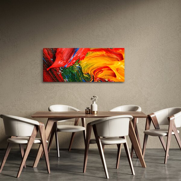 Kép - Kékítő absztrakció ecsettel (120x50 cm)