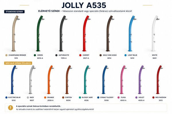 Jolly A535 íves kerti hideg-meleg vizes zuhany lábmosóval