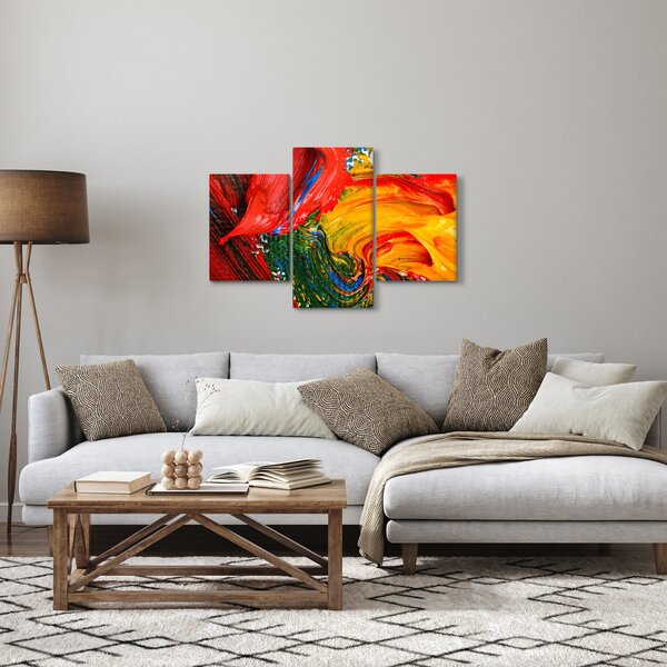 Kép - Kékítő absztrakció ecsettel (90x60 cm)