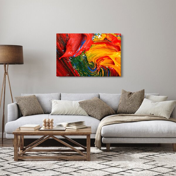 Kép - Kékítő absztrakció ecsettel (90x60 cm)