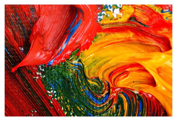 Kép - Kékítő absztrakció ecsettel (90x60 cm)