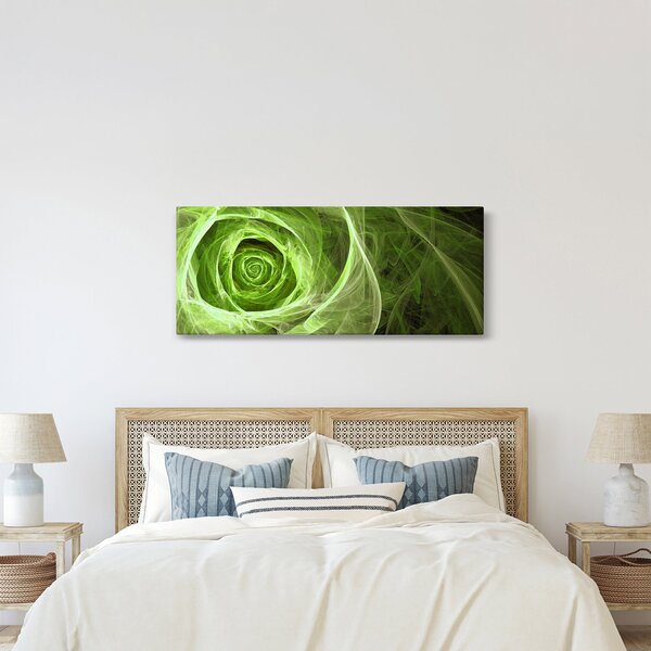Kép - Absztrakt rózsa zöld (120x50 cm)