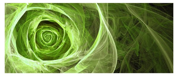 Kép - Absztrakt rózsa zöld (120x50 cm)